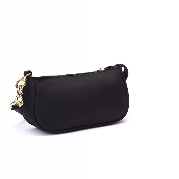 MINI NYLON RUCHED DESIGN BAGUETTE SHOULDER BAG - Picture 5 of 6